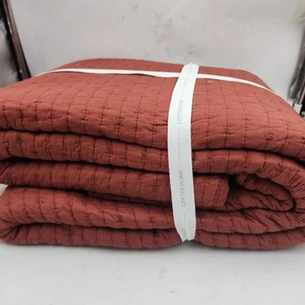 Levtex Home Cross Stitch Quilt Set Full/Queen - Clay